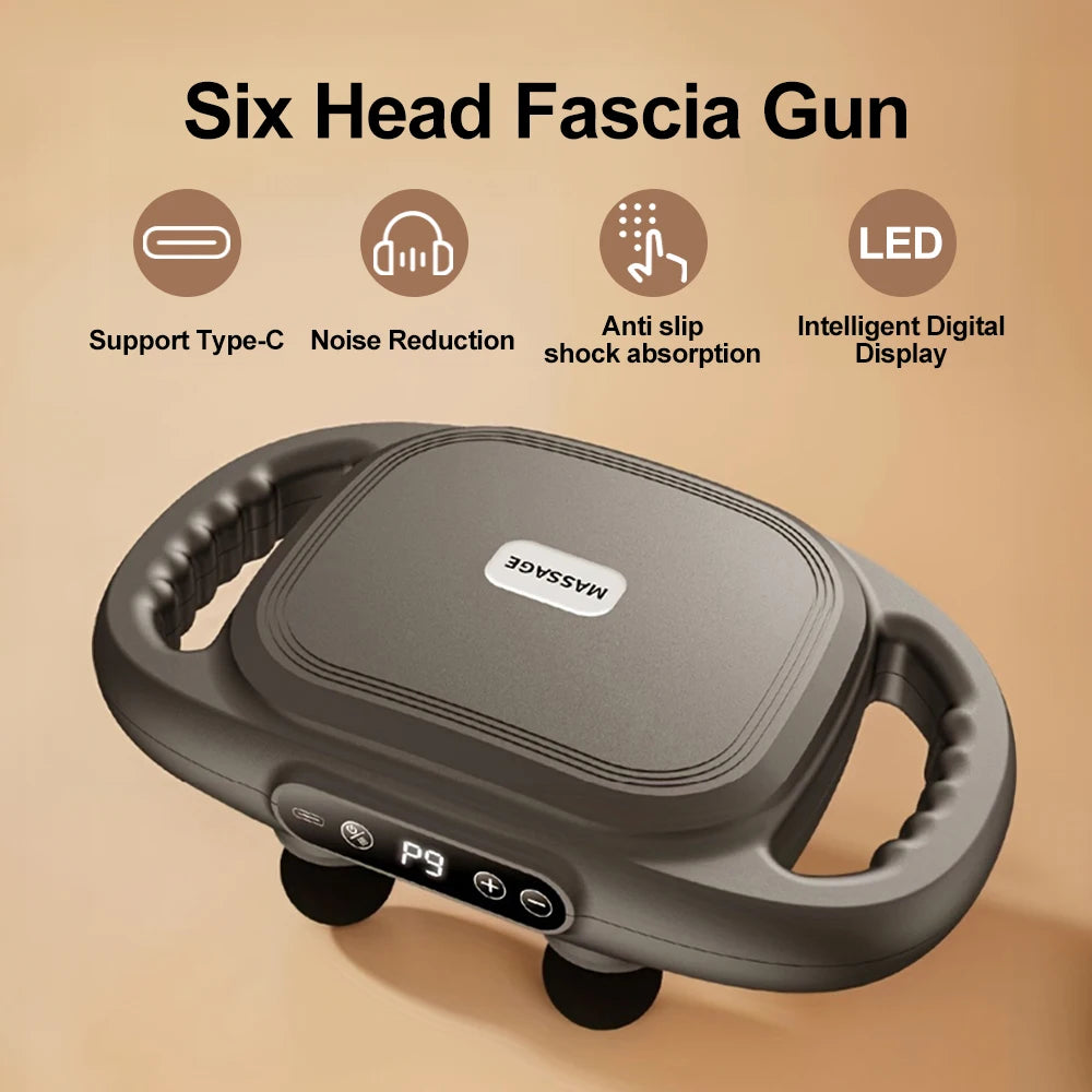 Six Heads Fascia Gun Muscle Massager Gun