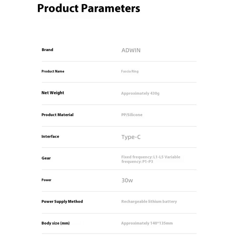 Multifunctional Fascia Ring with 5 Modes Massage Gun