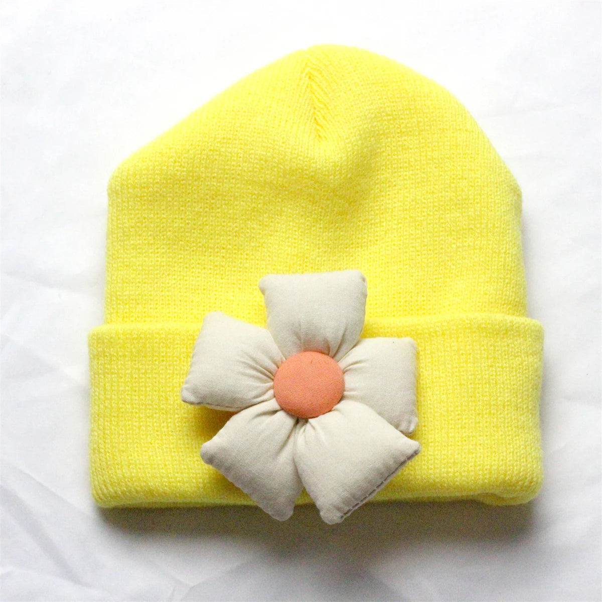 Flower Winter Knitted Hat