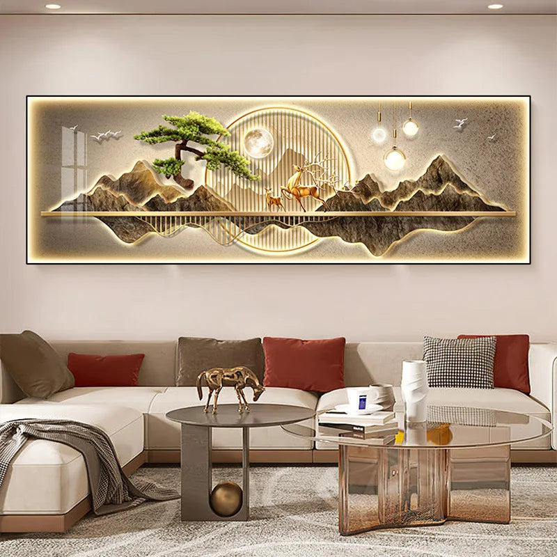 Chinese Style Mountain Canvas Painting