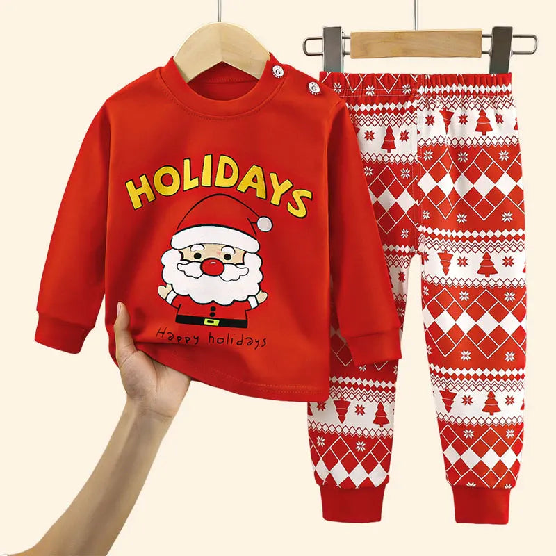 Cotton Long Sleeve Christmas Kids Sets
