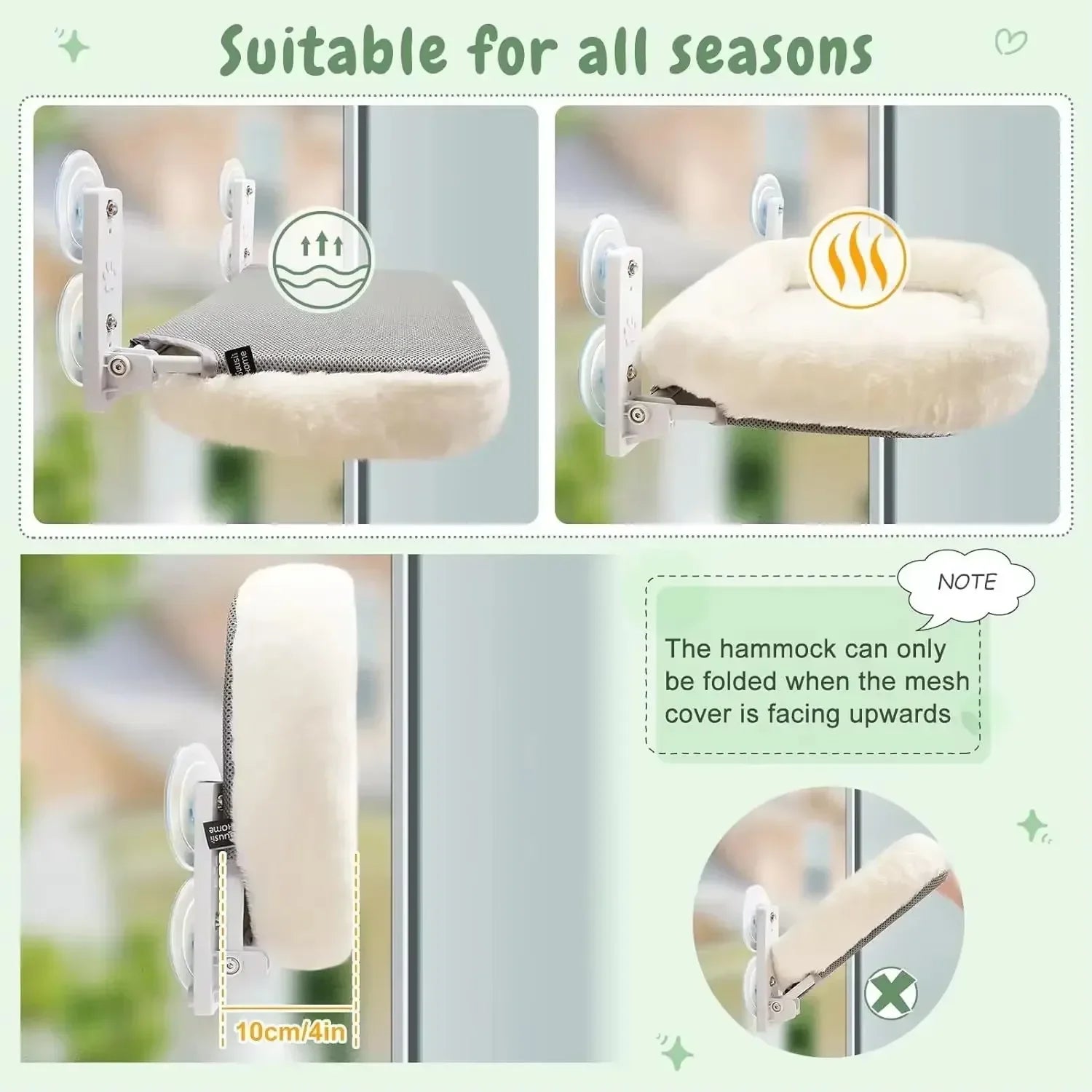 Cat Glass Hanging Suction Cup Hammock