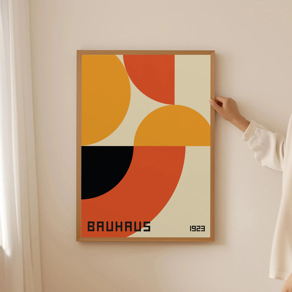 Abstract Orange Bauhaus Geometric Poster