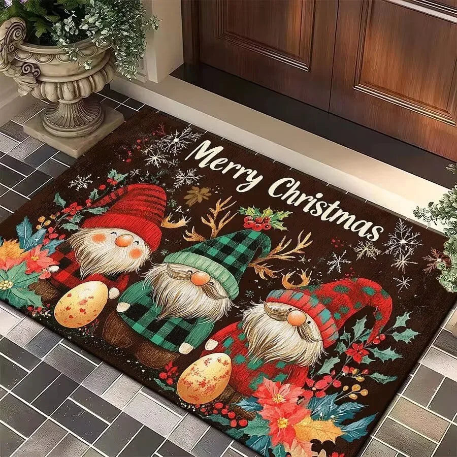 Christmas Tree Santa Claus Door Mat