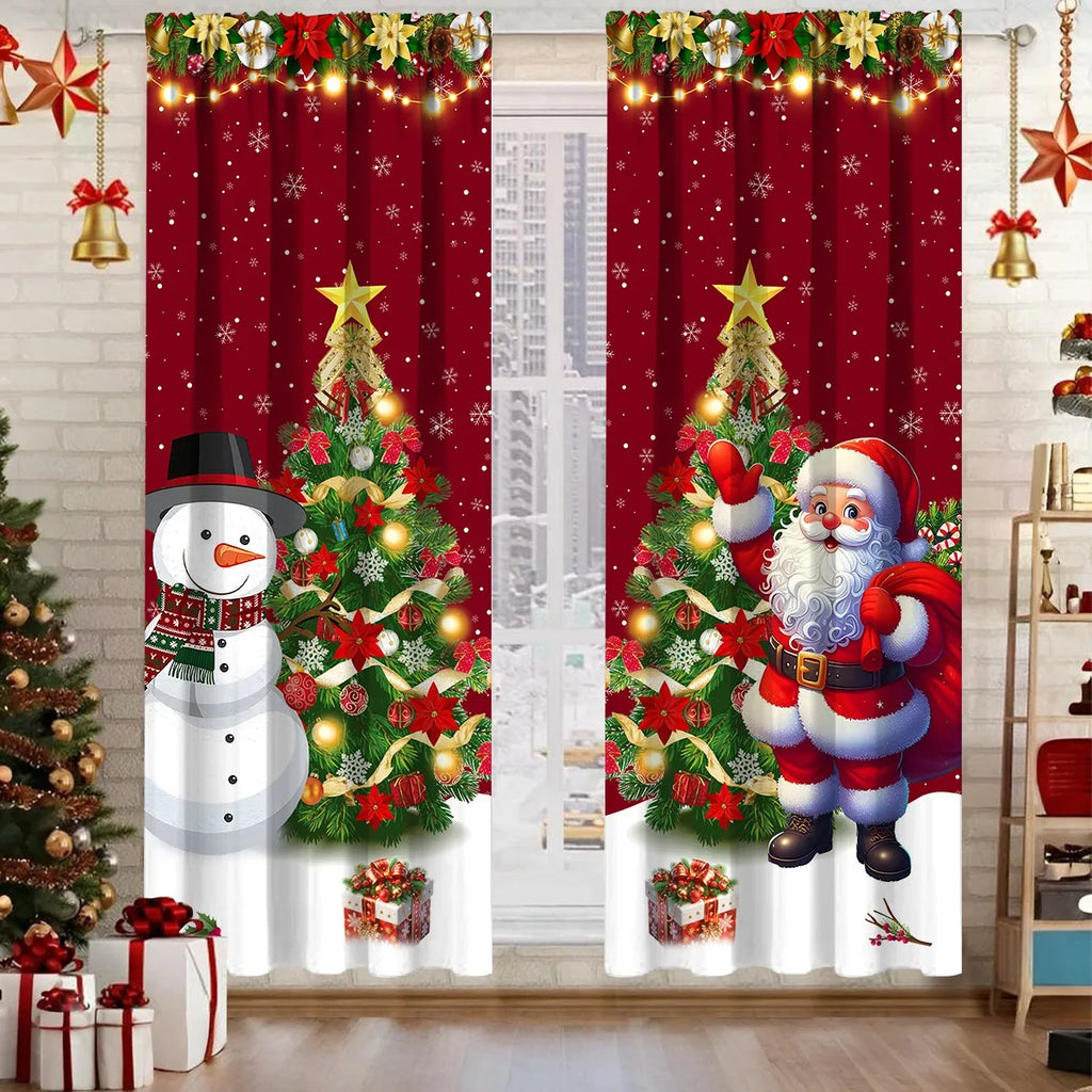 Christmas Curtain Merry Christmas Decoration