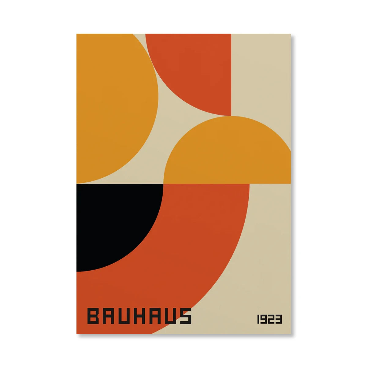 Abstract Orange Bauhaus Geometric Poster