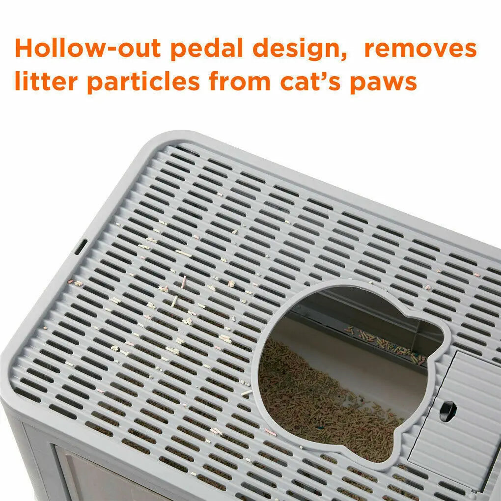Foldable Cat Litter Box With Massager