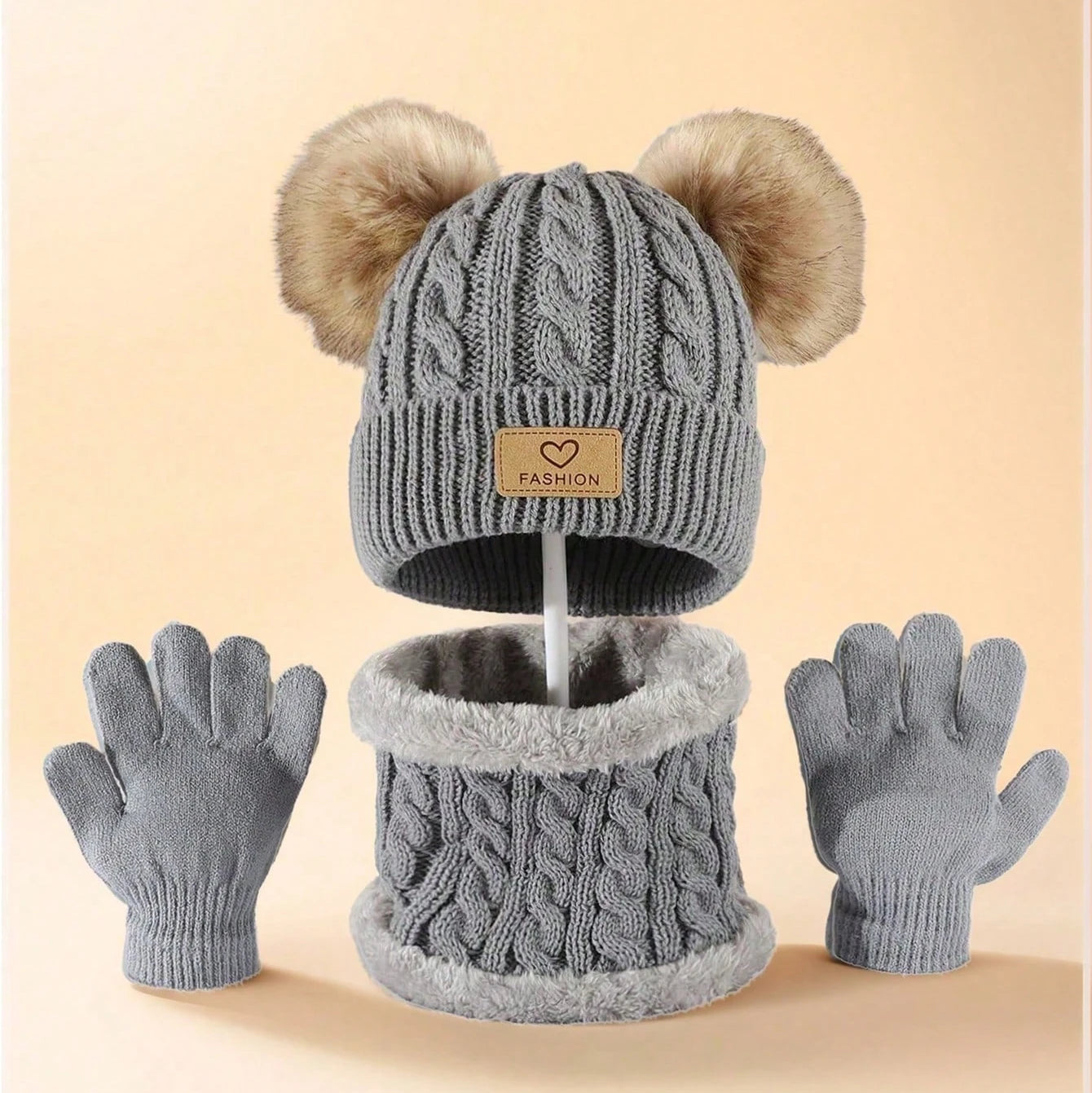 Children's Hats and neck Gloves Set