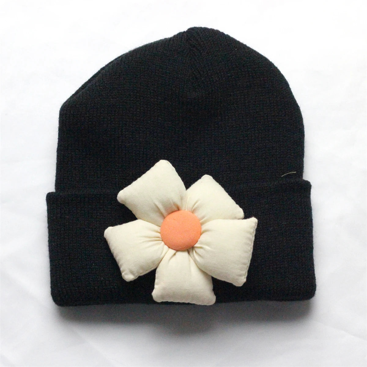 Flower Winter Knitted Hat