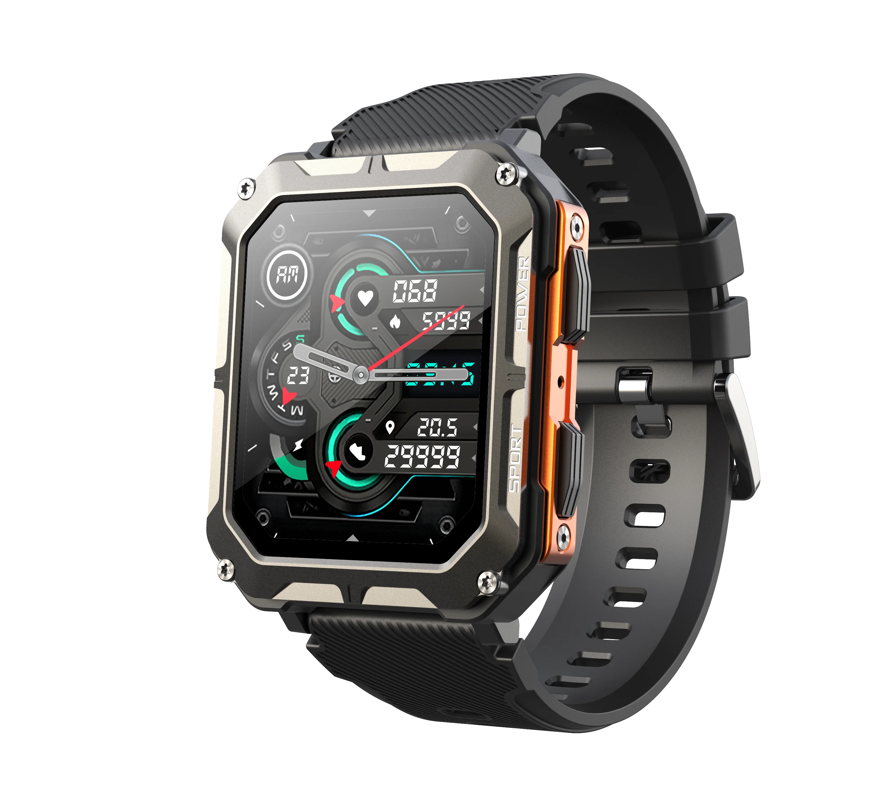 Waterproof Health Monitoring Military Smartwatch