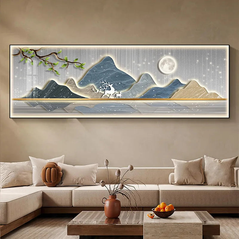 Chinese Style Mountain Canvas Painting