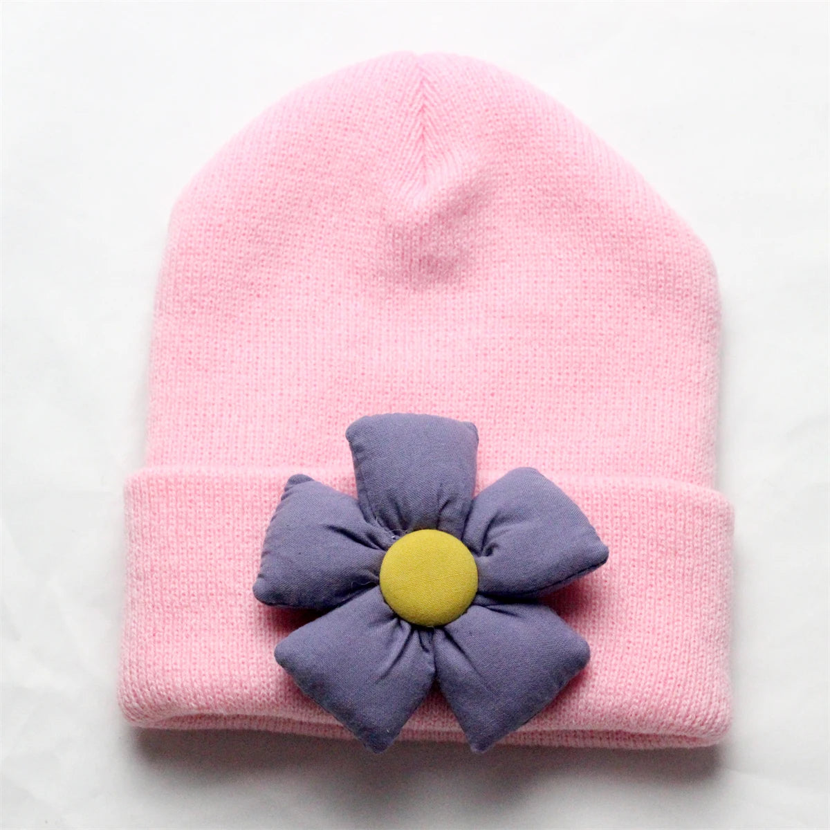 Flower Winter Knitted Hat