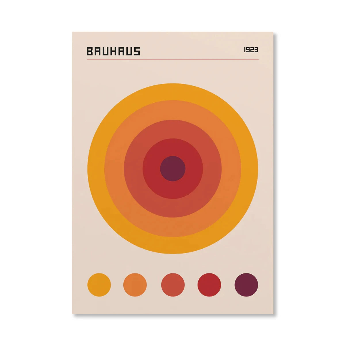 Abstract Orange Bauhaus Geometric Poster