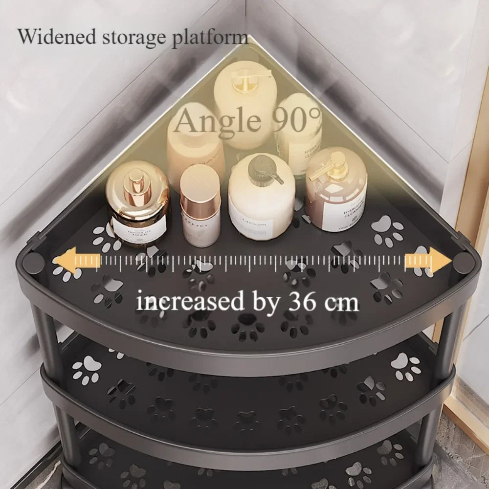 Shelf Rolling Cart Movable Triangle Shelfs