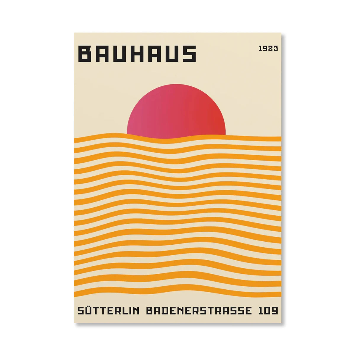 Abstract Orange Bauhaus Geometric Poster