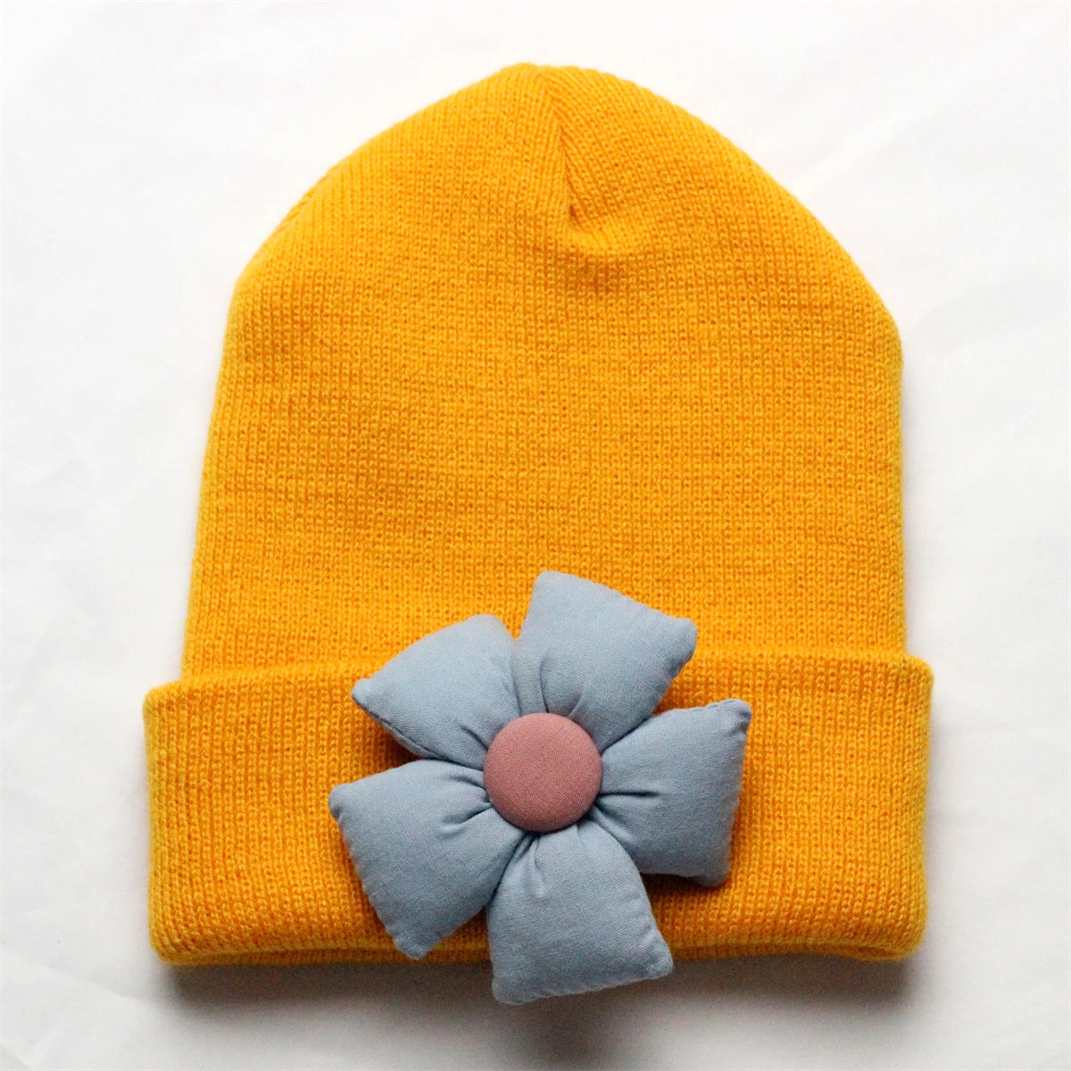 Flower Winter Knitted Hat