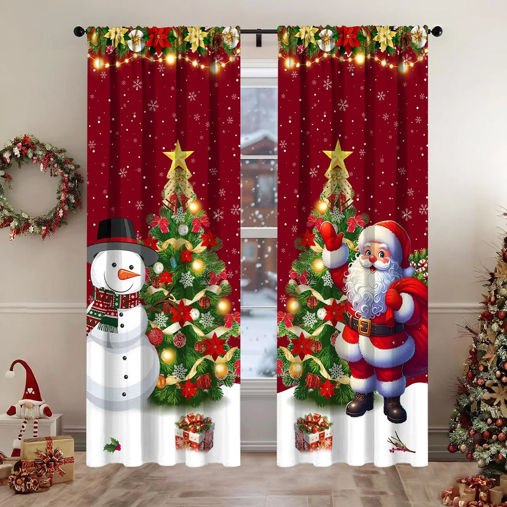Christmas Curtain Merry Christmas Decoration
