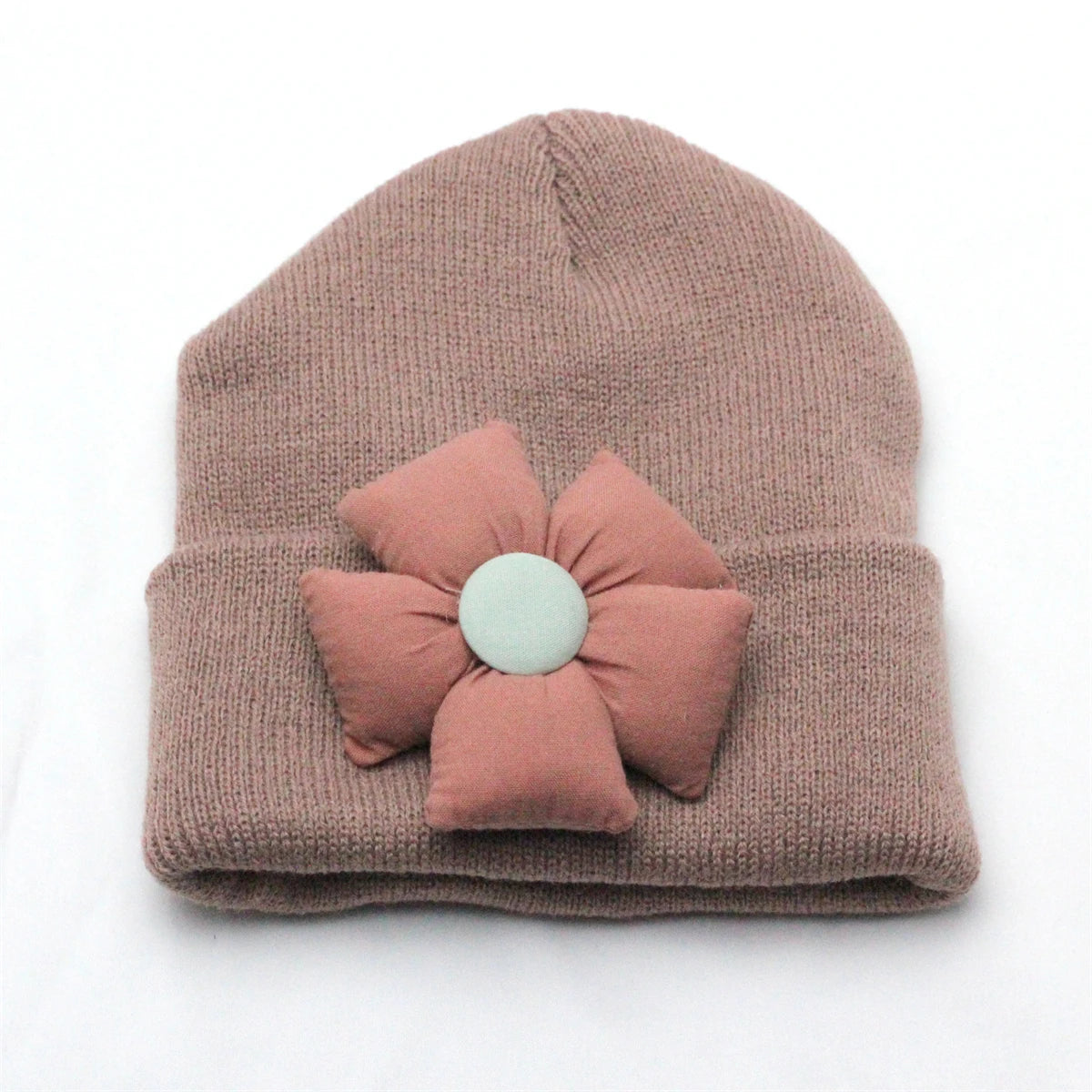Flower Winter Knitted Hat