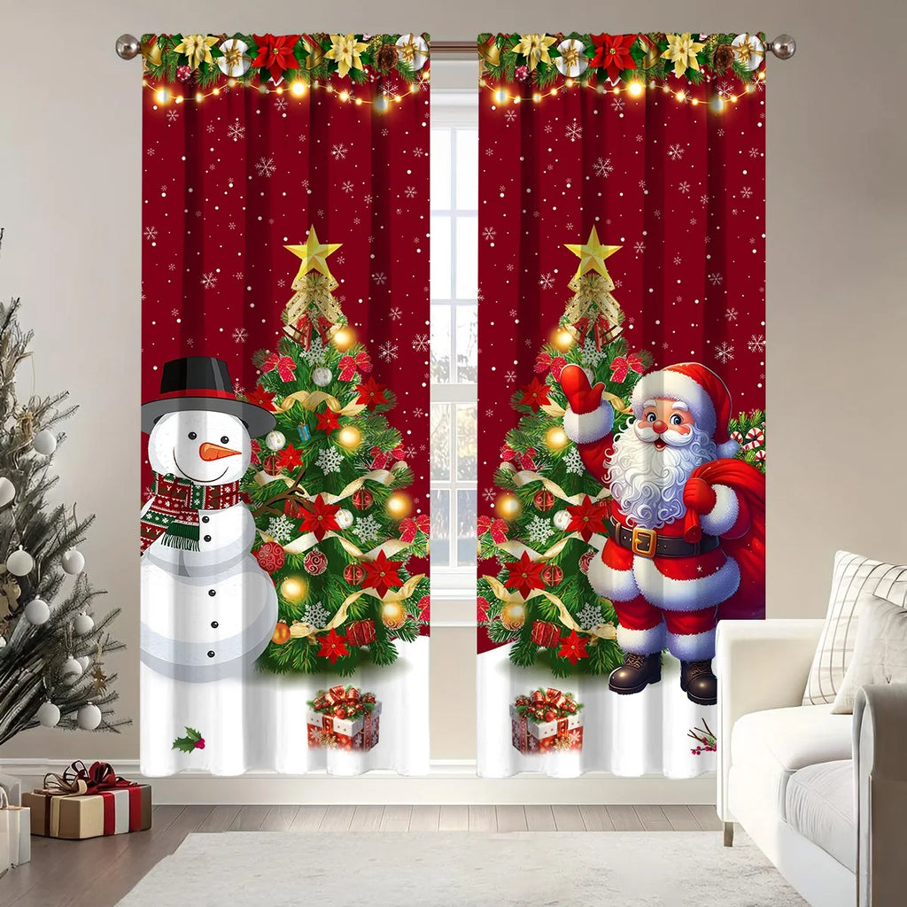 Christmas Curtain Merry Christmas Decoration