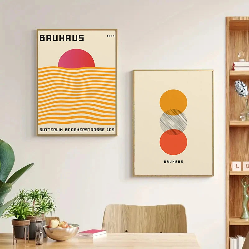 Abstract Orange Bauhaus Geometric Poster