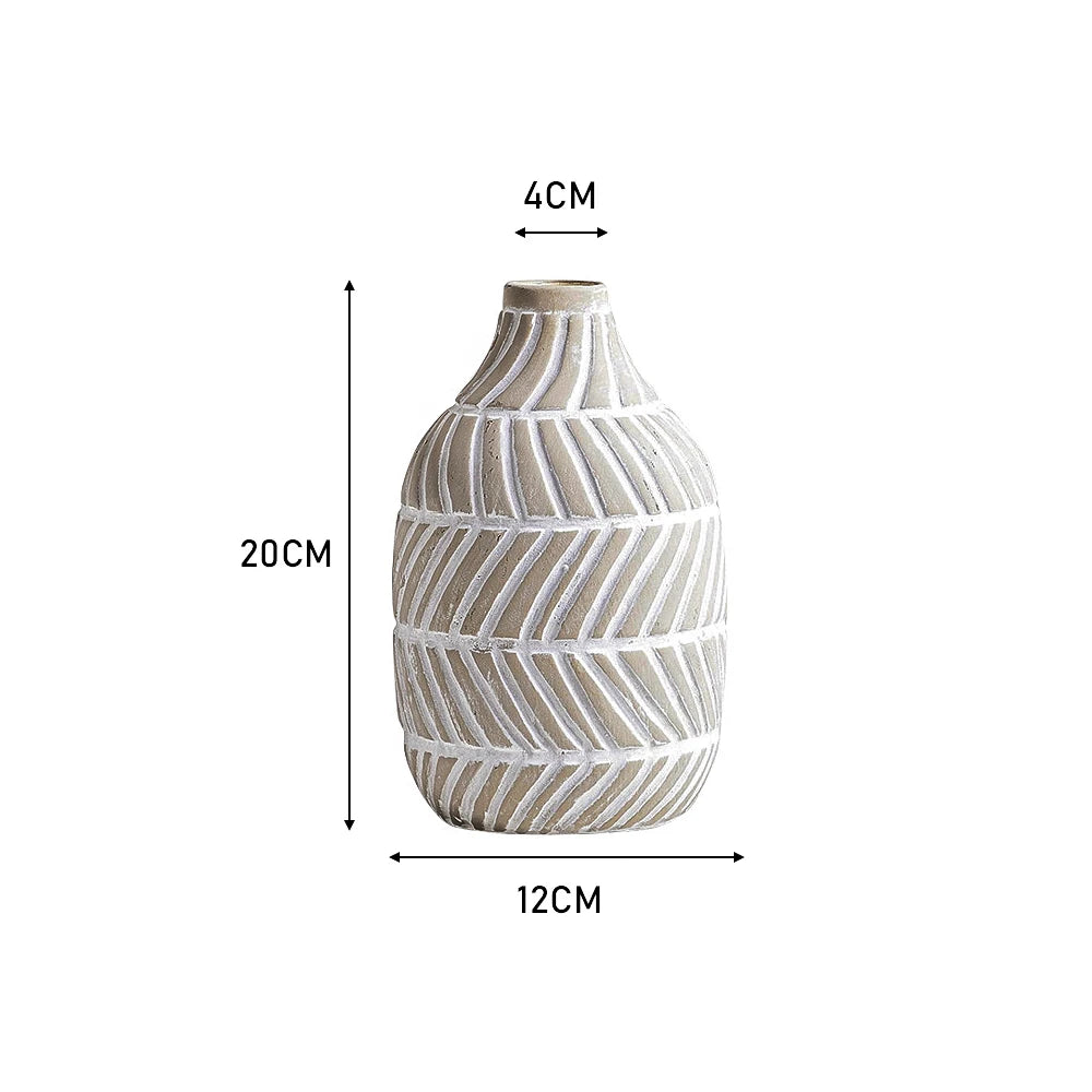 Nordic Style Ceramic Round Vase in White