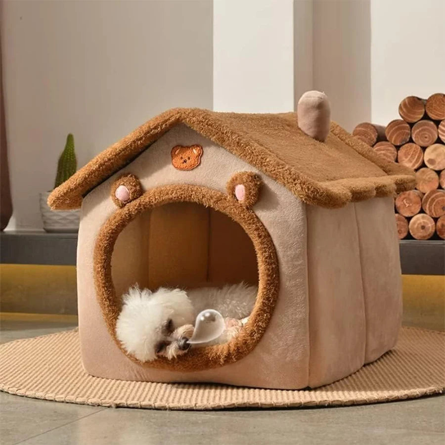 Foldable Washable Cave Sofa Pet Bed House