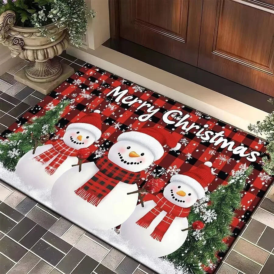 Christmas Tree Santa Claus Door Mat