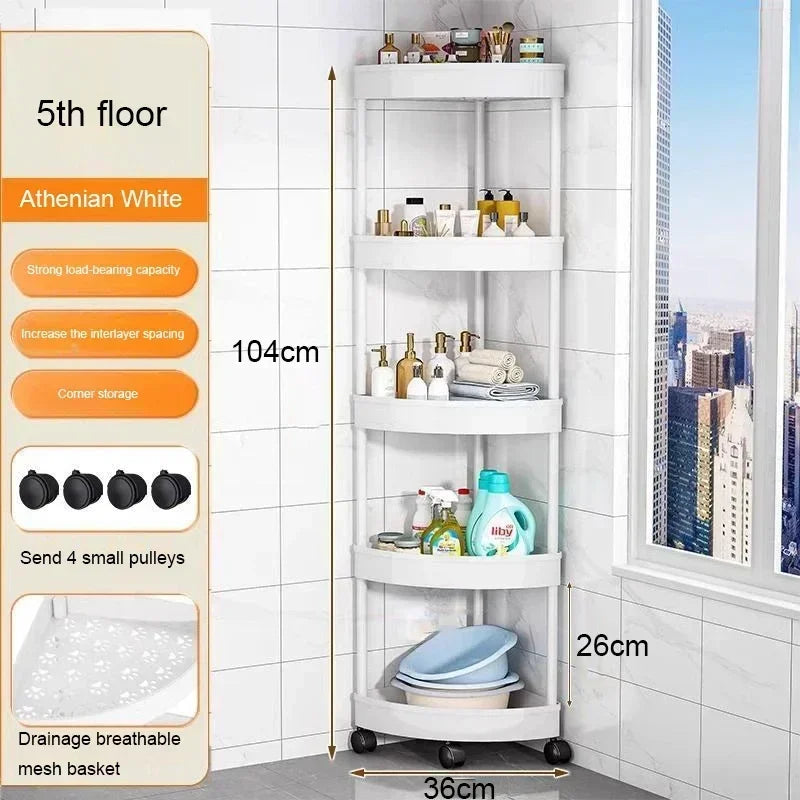 Shelf Rolling Cart Movable Triangle Shelfs