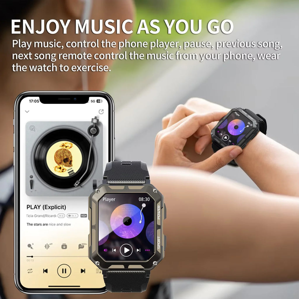 Waterproof Health Monitoring Military Smartwatch