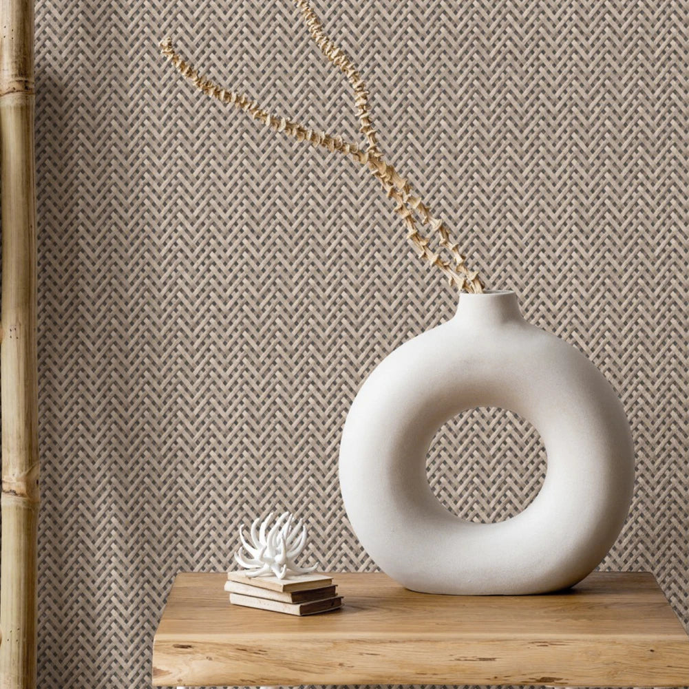 Nordic Style Ceramic Round Vase in White