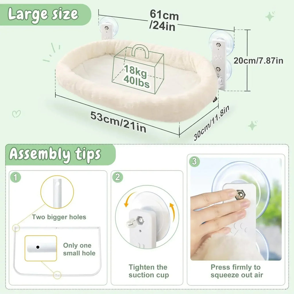 Cat Glass Hanging Suction Cup Hammock