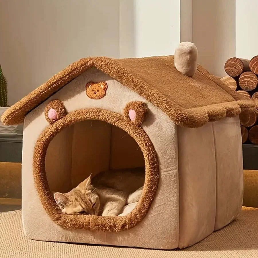 Foldable Washable Cave Sofa Pet Bed House