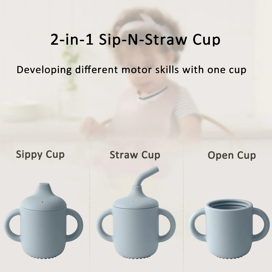 BPA Free Portable Silicone Straw Cup