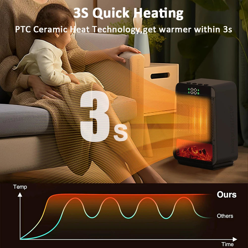 Electric Heater with Thermostat Heating Fan