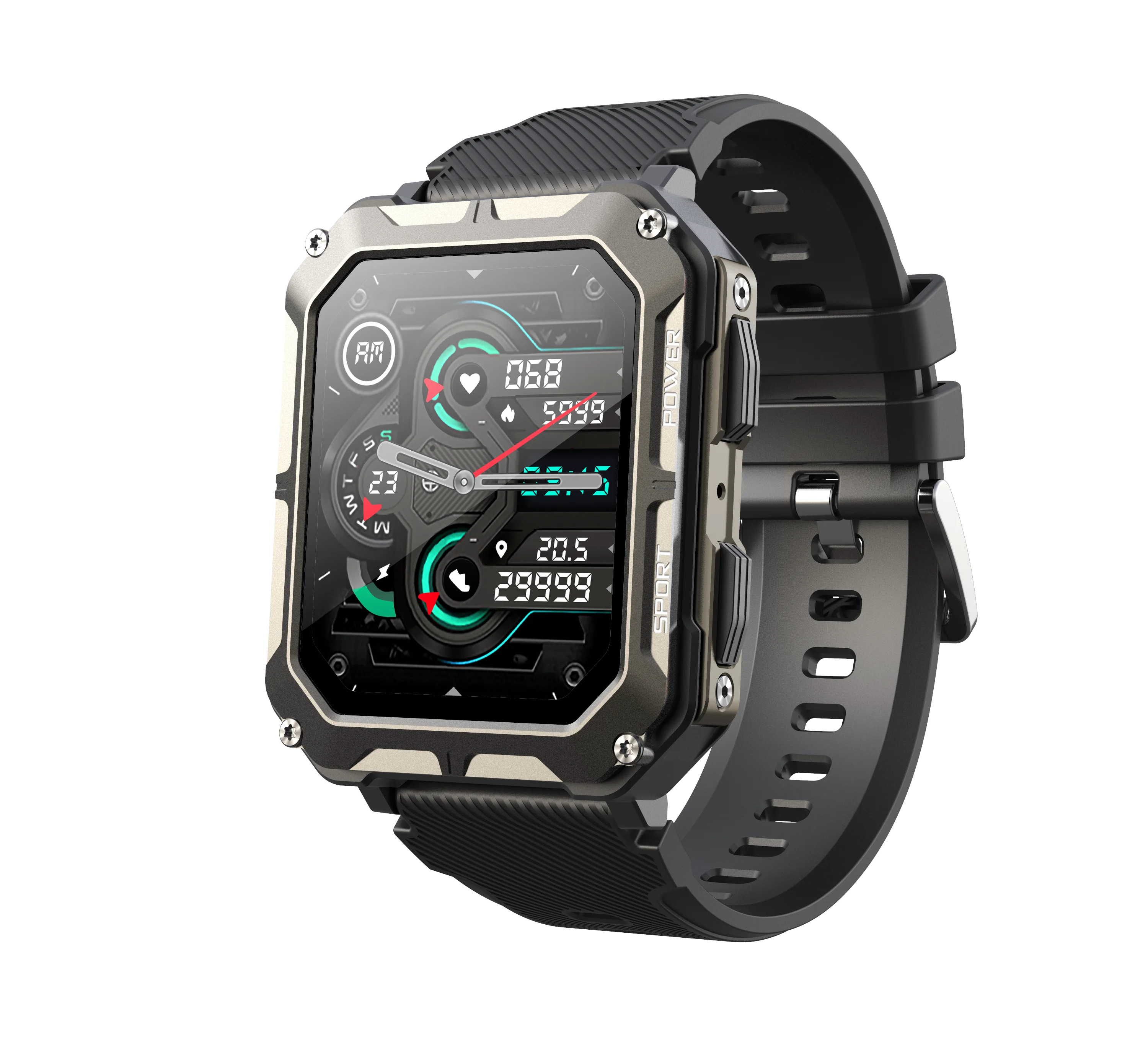 Waterproof Health Monitoring Military Smartwatch