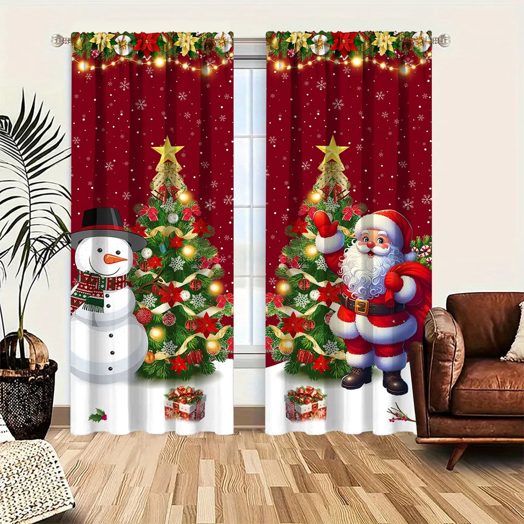 Christmas Curtain Merry Christmas Decoration