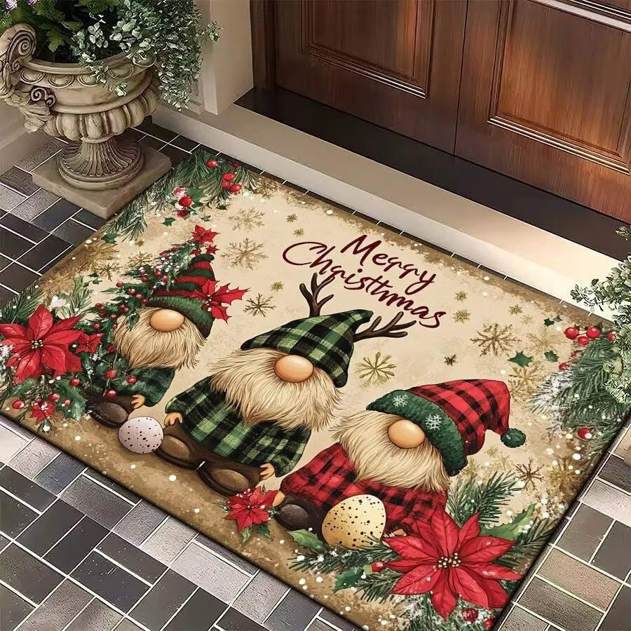 Christmas Tree Santa Claus Door Mat