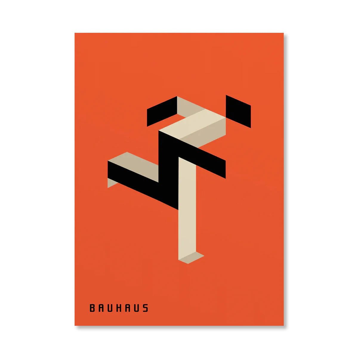 Abstract Orange Bauhaus Geometric Poster
