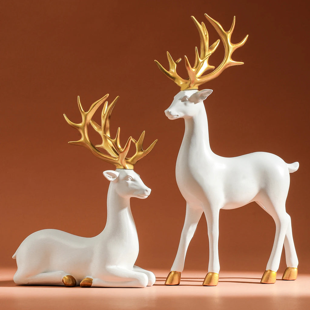 Solid Synthetic Resin Reindeer Figure