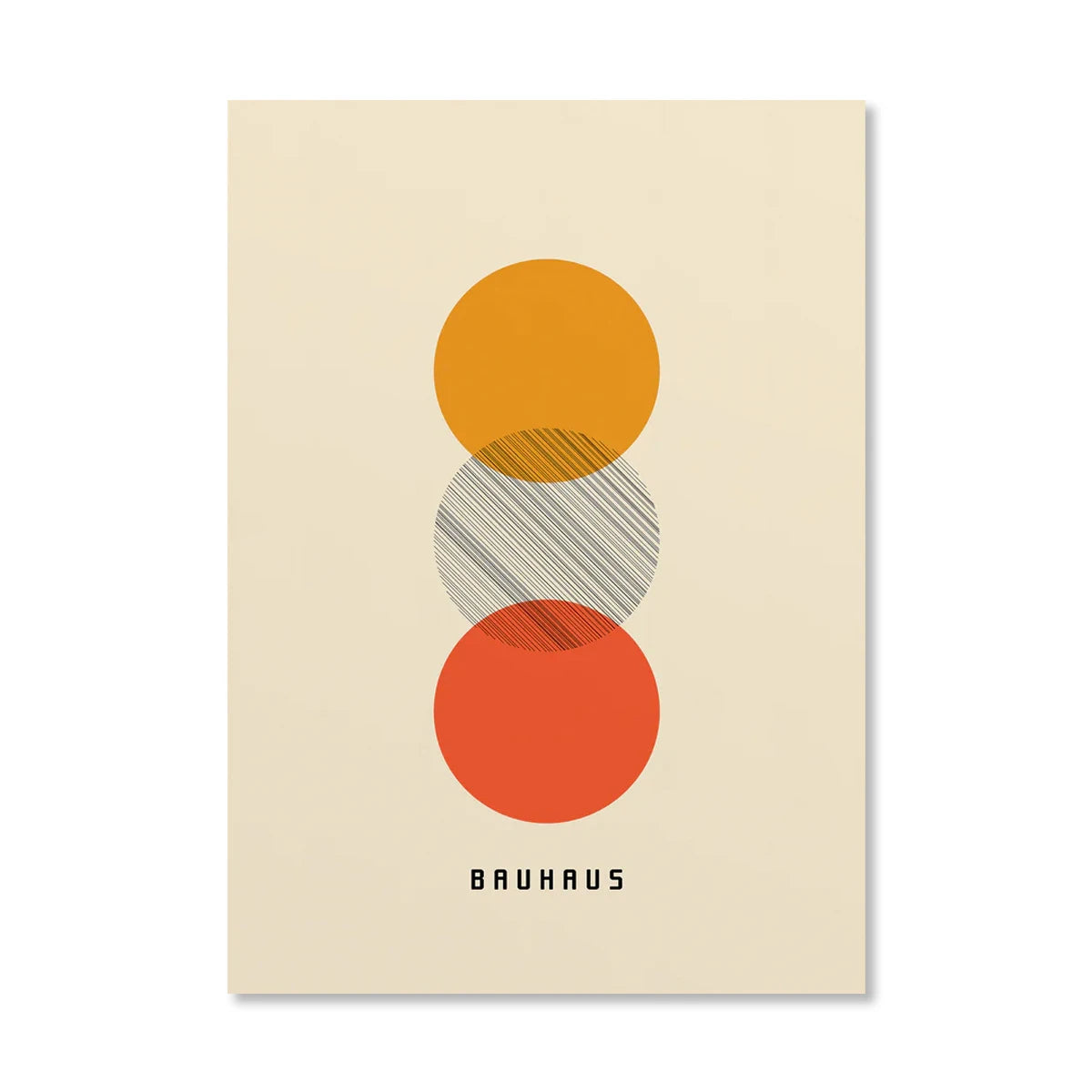 Abstract Orange Bauhaus Geometric Poster