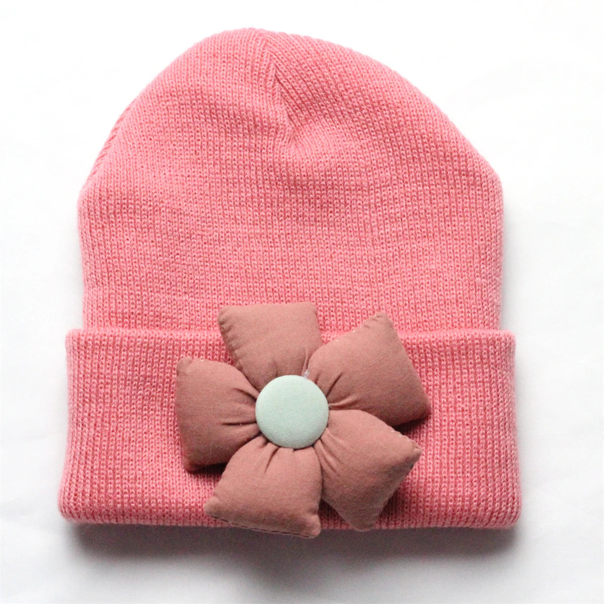 Flower Winter Knitted Hat