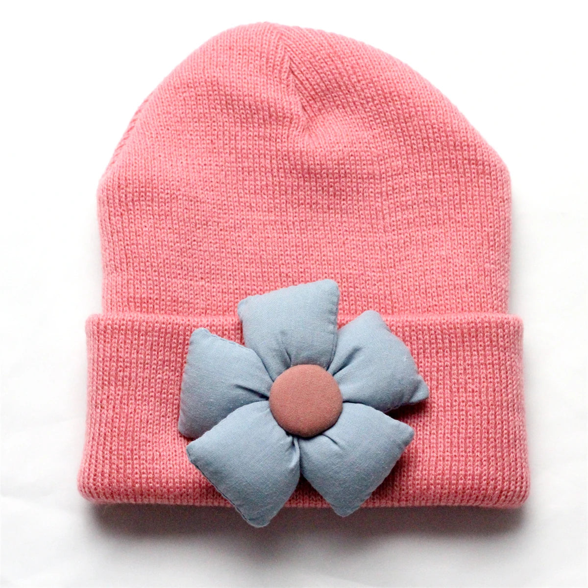 Flower Winter Knitted Hat