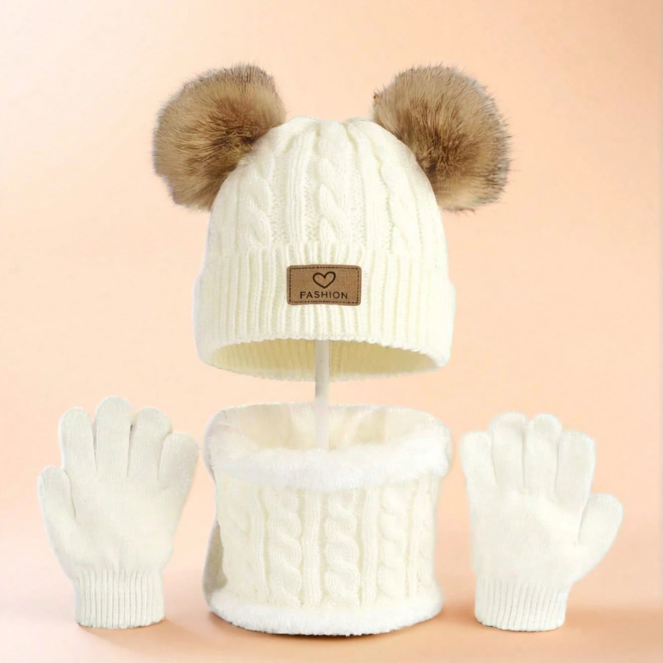 Children's Hats and neck Gloves Set