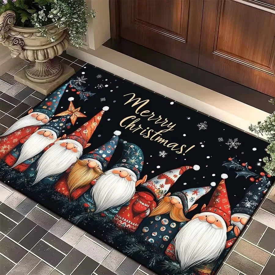 Christmas Tree Santa Claus Door Mat