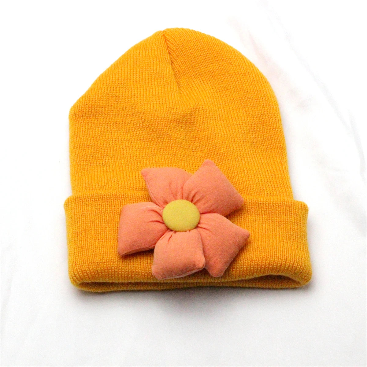 Flower Winter Knitted Hat
