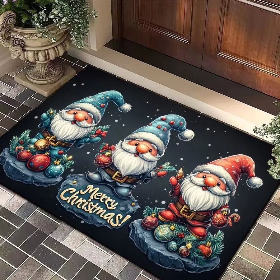 Christmas Tree Santa Claus Door Mat
