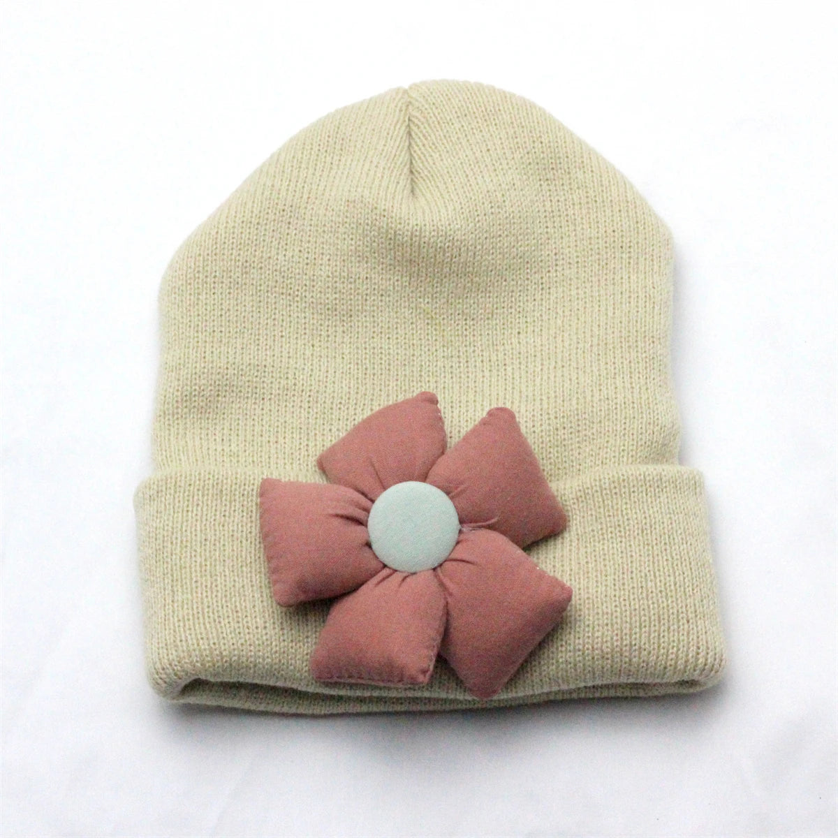 Flower Winter Knitted Hat