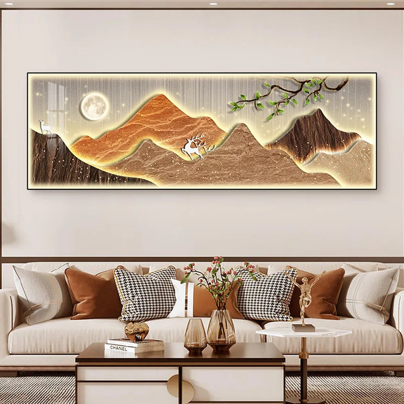 Chinese Style Mountain Canvas Painting