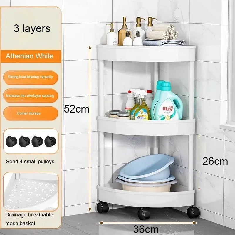 Shelf Rolling Cart Movable Triangle Shelfs