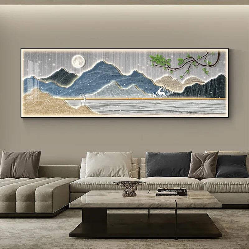Chinese Style Mountain Canvas Painting